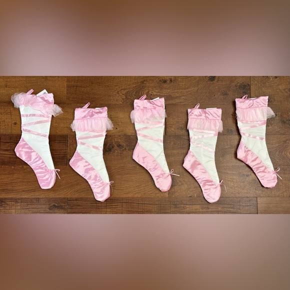 NWT ballerina ballet slipper shoe Christmas stockings 5 total 19”L each - Picture 2 of 7